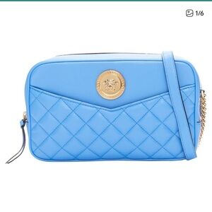 Versace Medusa Bright Blue Quilted leather Crossbody Bag